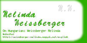 melinda weissberger business card